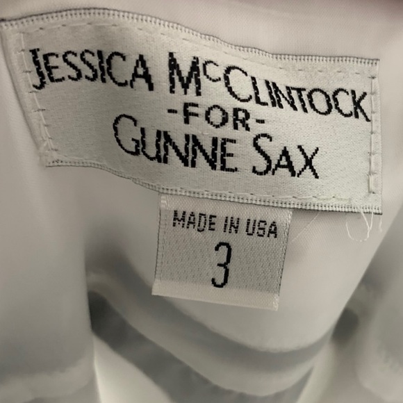 Jessica McClintock for Gunne Sax Size 3 White/Black Pleated Dress - Picture 8 of 11